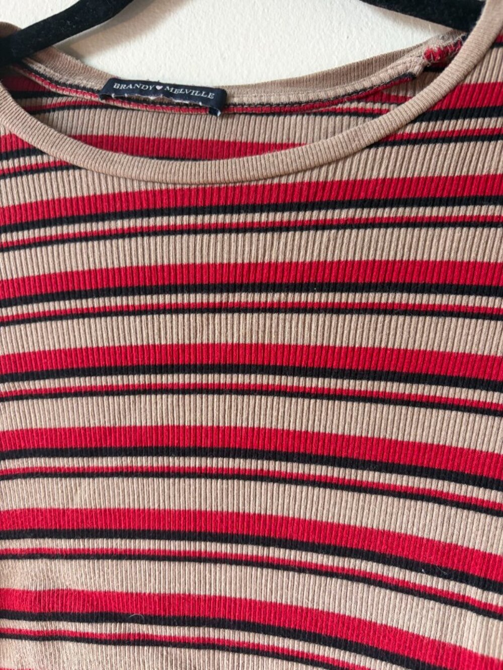 Striped Brandy Melville long sleeve cropped shirt - Picture 3 of 4